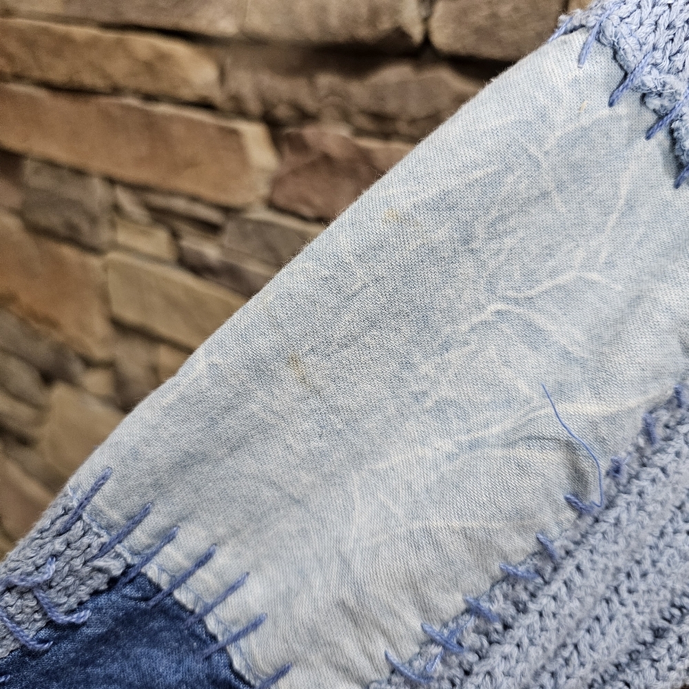 Marshall Rousso Vintage Patchwork Blue Chambray K… - image 6